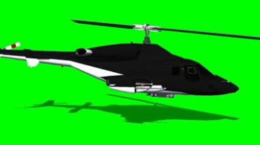 武装直升飞机绿幕抠像视频素材