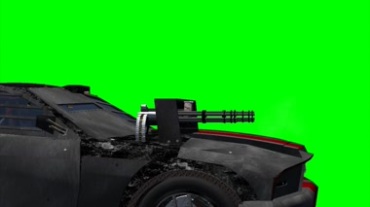 武装汽车机枪开火绿屏抠像特效视频素材