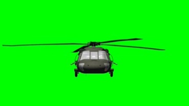 军事直升飞机螺旋桨旋转绿屏抠像视频素材