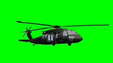 军用直升飞机绿幕抠像特效视频素材