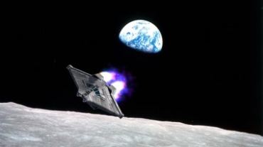 太空飞船飞临月球视频素材