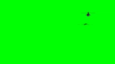 阿帕奇武装直升飞机绿屏抠像特效视频素材
