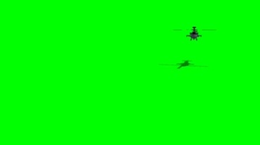 阿帕奇武装直升飞机绿屏抠像特效视频素材