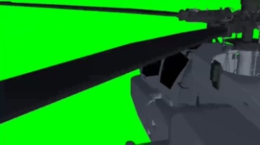 军用直升飞机螺旋桨绿幕抠像视频素材