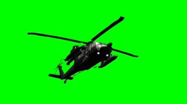 武装直升飞机空中飞行绿屏抠像视频素材