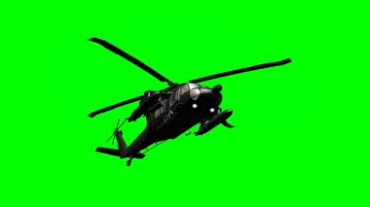 武装直升飞机空中飞行绿屏抠像视频素材