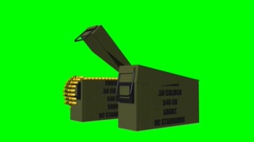 马克沁机枪子弹箱绿幕抠像视频素材