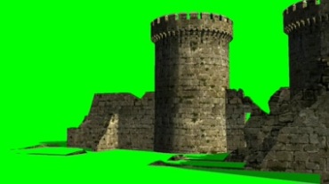 要塞建筑绿幕抠像视频素材