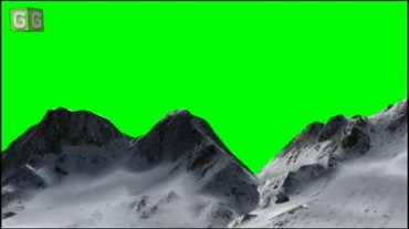 雪山山峰山峦绿屏抠像特效视频素材