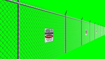 铁栅栏铁丝防护网绿屏抠像特效视频素材