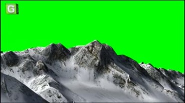 雪山山峦群山绿屏抠像特效视频素材