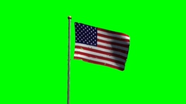 美国国旗星条旗绿幕抠像视频素材