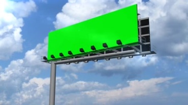 蓝天白云下的广告牌绿幕视频素材