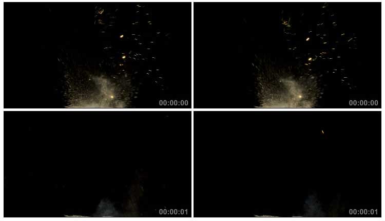 鞭炮埋在土里爆炸炸起黄土带通道视频素材