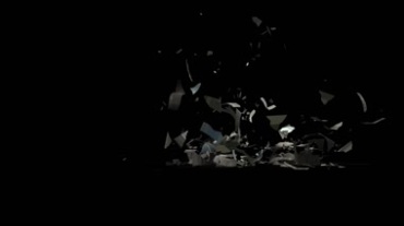 玻璃罐爆炸破碎黑屏抠像特效视频素材