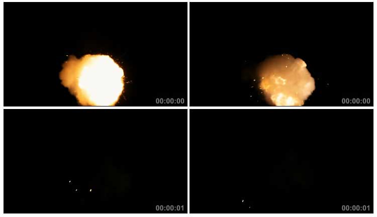 爆炸火团闪现mov抠像通道特效视频素材