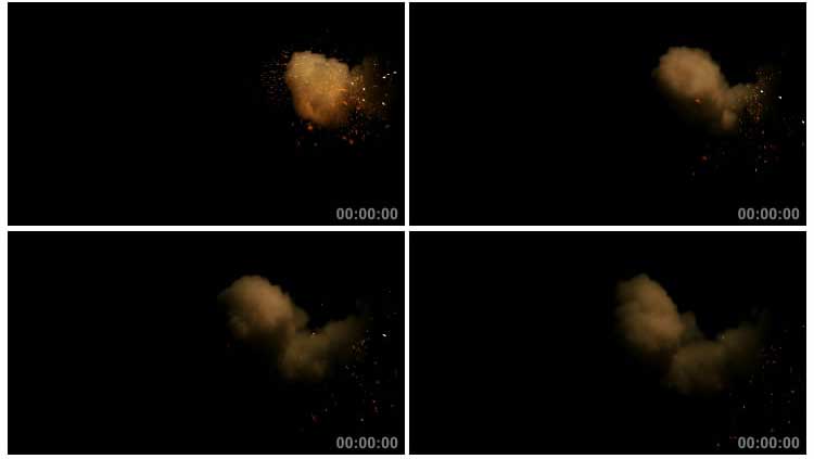 枪炮发射火药爆炸特效视频素材