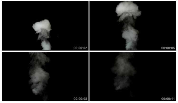 爆炸烟团升起渐渐消散在空中视频素材