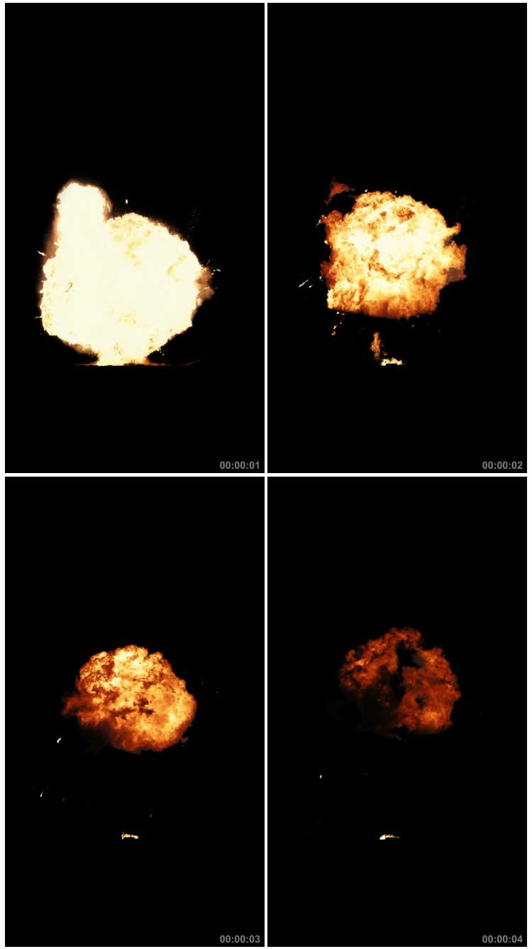 爆炸蘑菇云火焰云火团火球腾起视频素材