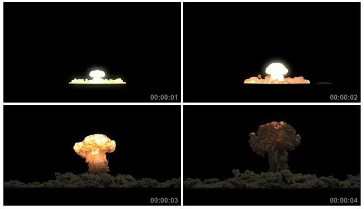 原子弹爆炸威力过程特效视频素材