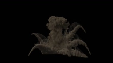 核弹爆炸蘑菇云烟雾后期特效视频素材