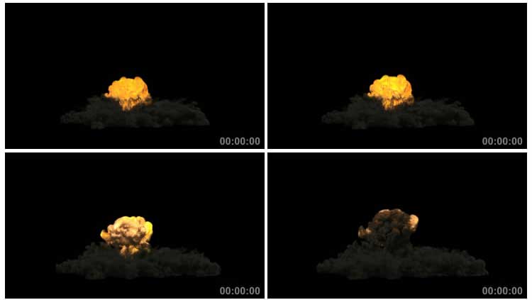 氢弹原子弹核爆炸蘑菇云（带通道）视频素材