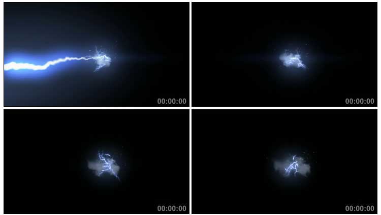闪亮雷电闪电电流mov抠像特效视频素材