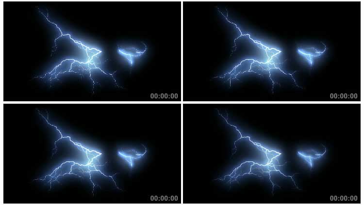 空中闪电透明抠像特效视频素材