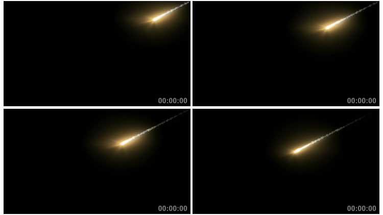 流星陨石陨落闪亮尾巴视频素材
