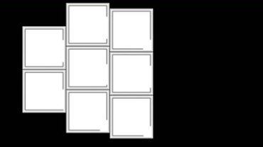 白色方格拼图动画黑屏遮罩视频素材
