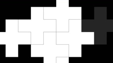 白色十字拼图黑屏特效视频素材