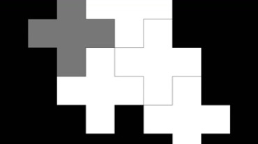 白色十字图案拼图黑屏mov特效视频素材