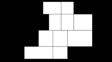 白色小方格组图拼图黑屏背景视频素材