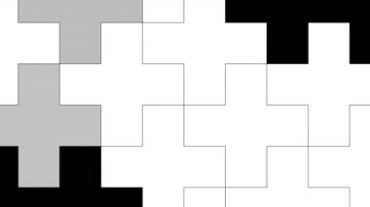 黑白拼图模块特效视频素材
