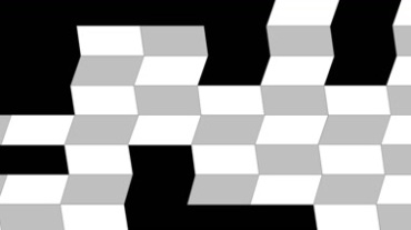 3D立体白色方格图案黑屏背景视频素材