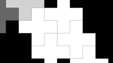 十字图案组图拼图透明闪烁黑白遮罩视频素材