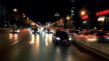 城市夜景马路街道汽车视频素材