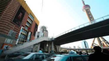 上海城市东方之珠街景道路车流不息视频素材