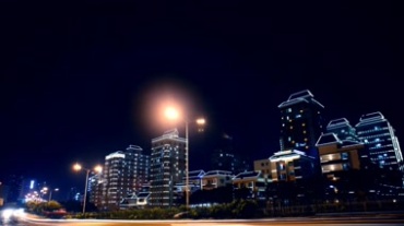 城市亮化夜景车流快速通过视频素材