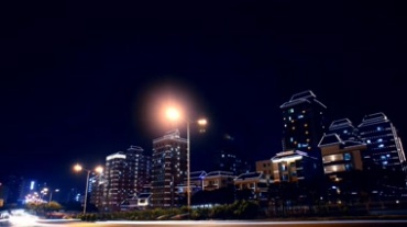 城市亮化夜景车流快速通过视频素材