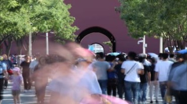 北京故宫游客人流人群延时摄影视频素材