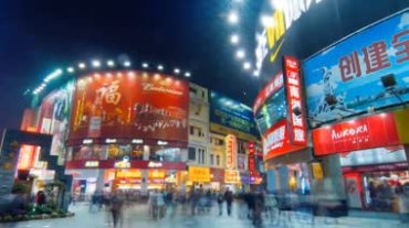 繁华商业步行街广场人流快节奏延时摄影视频素材