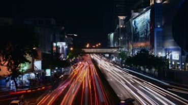 城市马路车流灯光夜景视频素材
