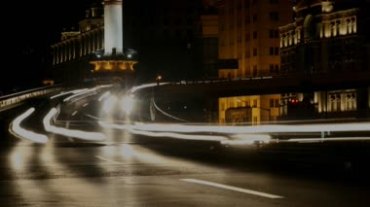 城市夜景车流灯光成线视频素材