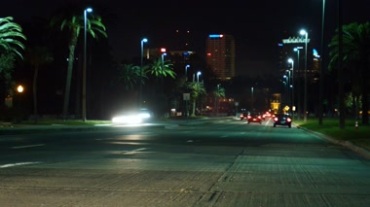 夜晚城市道路车流