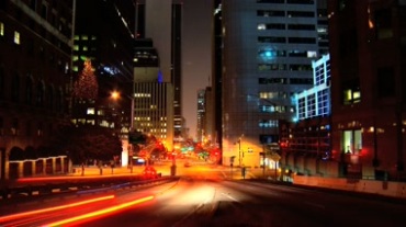 城市车流交通灯光夜景