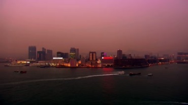 航拍鸟瞰城市江畔夜幕城市夜景视频素材