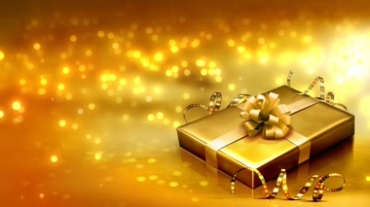 金色礼物庆典黄金粒子洒落视频素材