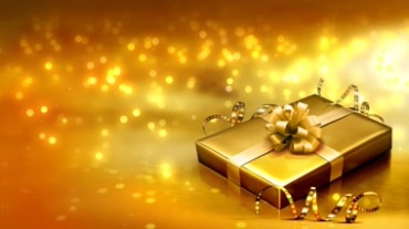 金色礼物庆典黄金粒子洒落视频素材