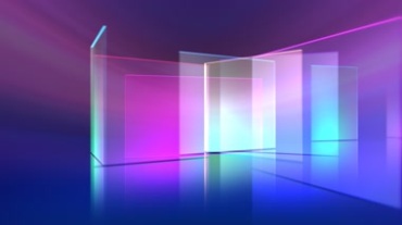 彩色荧光透明方块旋转特效视频素材